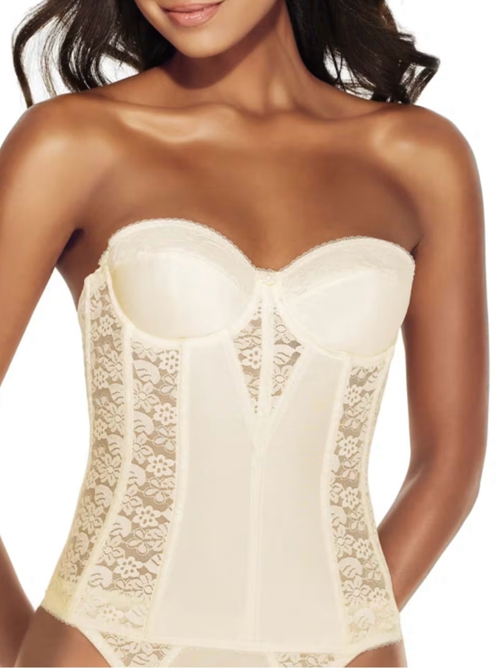 NWT Dominique Bras: Colette Lace Corset Bridal Bra Ivory 38C